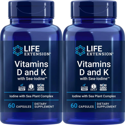 Life Extension Vitamins D and K with Sea-Iodine 60 Capsules (2pack) Life ExtensionBuy Supplements Australia