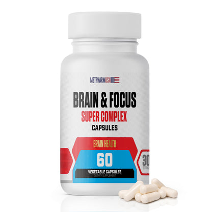 MetpharmUSA Brain & Focus Nootropic Super Complex Supplement for Brain Support and Performance, Improved Focus Memory and Mental Performance MetpharmUSABuy Supplements Australia