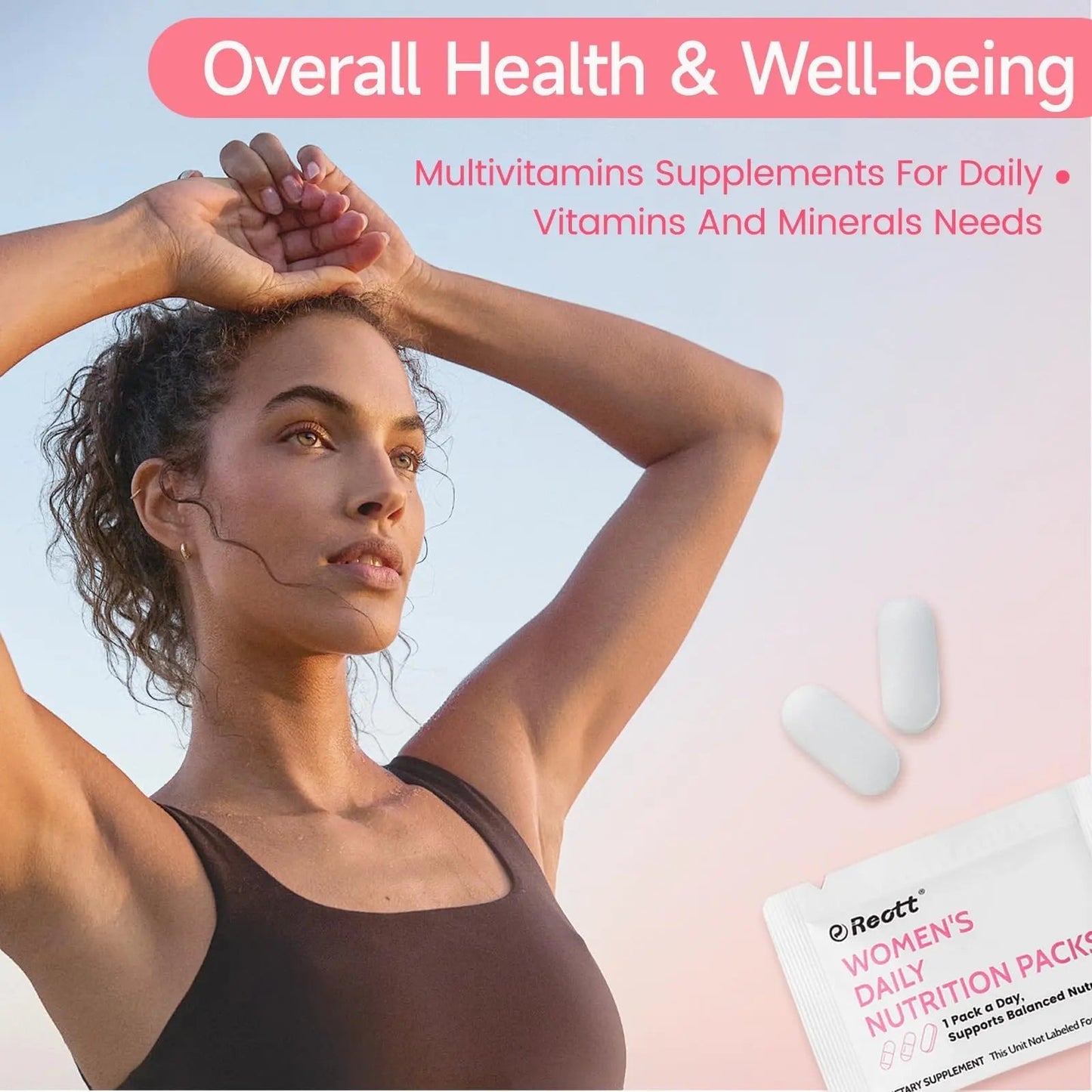 Women's Daily Vitamin Packs with Collagen Peptide, PQQ, 4-IN-1 Multivitamins For Women Health Supports Immune Health, Skin, Brain REOTT