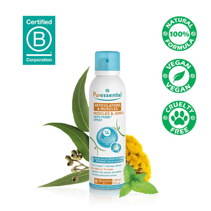 Puressentiel Muscles and Joints Cryo Pure Spray - Natural Menthol and Essential Oils Soothe Muscle Stiffness - Long Lasting Cooling Sensation - 5 oz PuressentielBuy Supplements Australia