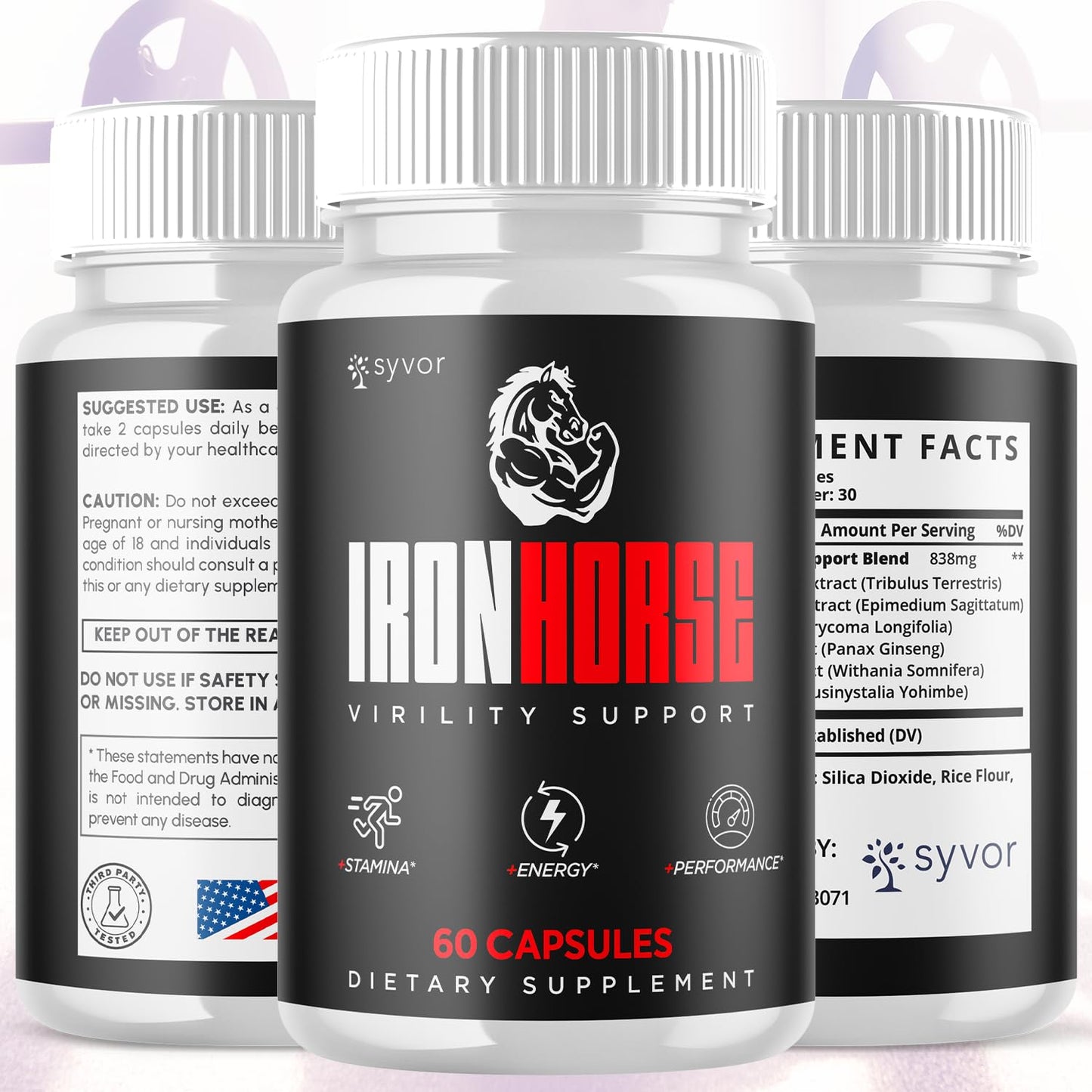 Iron Horse Supplement Pills, Official Iron Horse Pills for Men with All Natural Ingredients, Advanced IronHorse Capsules Designed to Support Health and Wellness with Premium Vitamins (60 Capsules) SyvorBuy Supplements Australia