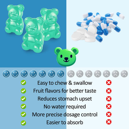Magnesium Glycinate Gummies 500mg, Sugar-Free for Adults & Kids, Magnesium Gummies for Sleep, Stress & Muscle Relief, Supports Bone & Nerve Health,