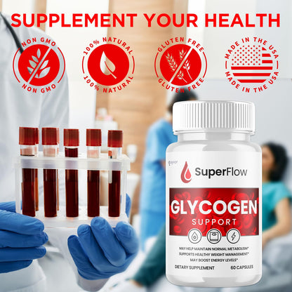 (2 Pack) Super Flow Glycogen Support, Official SuperFlow Advanced Formula Glyco Optimizer Capsules, All Natural Super Flow Pills, Daily Wellness Supplement to Support Healthy Balance (120 Capsules) SyvorBuy Supplements Australia