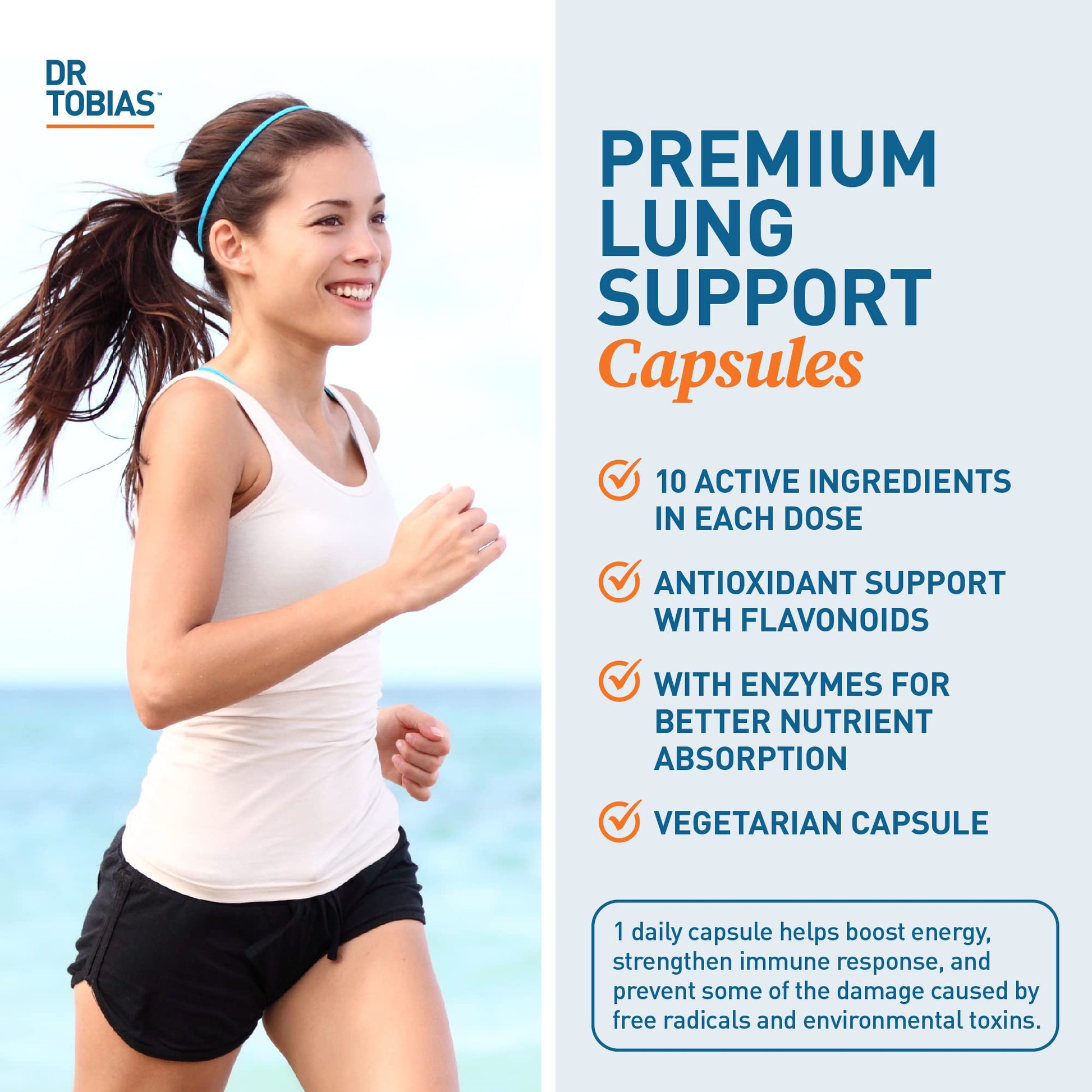 Dr. Tobias Lung Health - Lung Support Supplement with Vitamin C, Butterbur, Quercetin & Bromelain | Lung Cleanse & Detox Formula for Bronchial & Respiratory System Non-GMO (60 Capsules, 60 Servings) Dr. TobiasBuy Supplements Australia