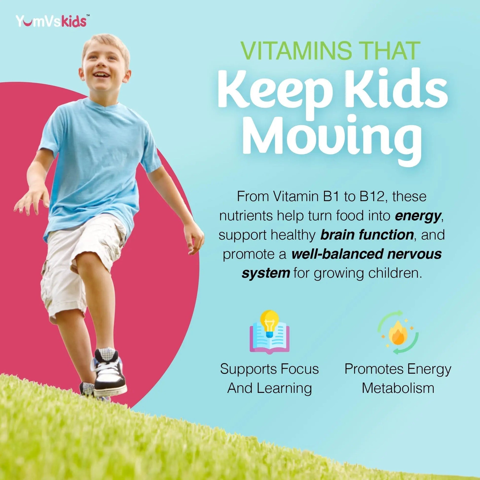 YumVs Kids Multivitamin with Iron & Minerals Chewable Tablets – Grape & Berry Flavor Vitamins for Toddlers & Children Age 2+ – Daily Multivitamin YUM-V'SBuy Supplements Australia