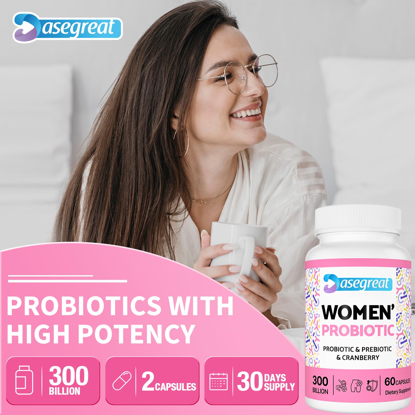 300 Billion CFUs Probiotics for Women,12 Strains Probiotics with Prebiotic Cranberry HeafetineBuy Supplements Australia