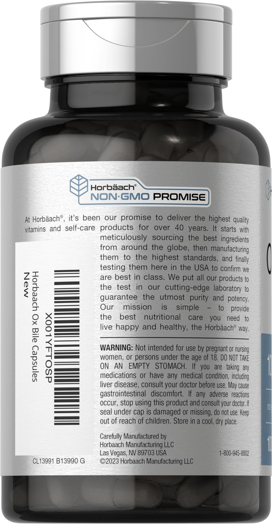 Ox Bile 1000 mg 100 Capsules | Digestive Enzymes Supplement | Non-GMO & Gluten Free HorbäachBuy Supplements Australia