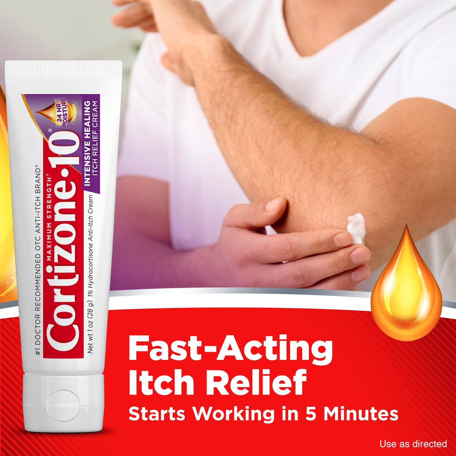 Cortizone-10 Maximum Strength Intensive Healing Itch Relief Cream, 1% Hydrocortisone, Fast-Acting, Anti-Itch Cream for Bug Bites, Rash, Eczema, Psoriasis, Poison Ivy, Oak, Sumac & More, 1 oz Cortizone 10Buy Supplements Australia