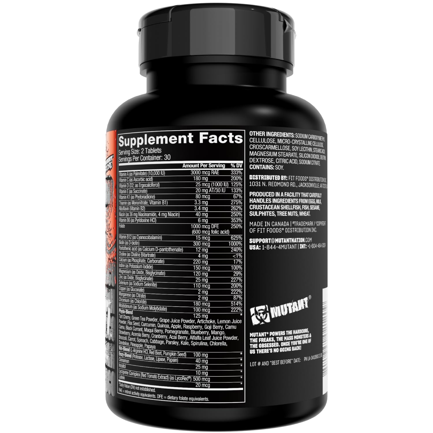 Mutant Multi - High Potency Vitamins with 75+ Ingredients Specifically Formulated for Heavy Lifting, 60 Tablets MutantBuy Supplements Australia