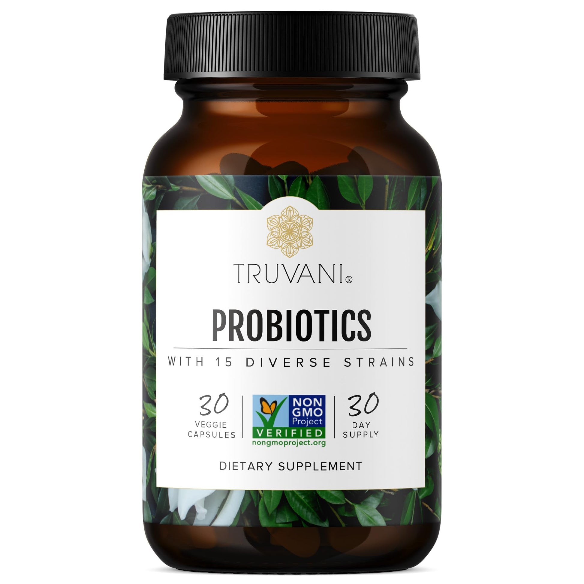 Truvani Probiotic Supplement | 30 Servings | 15 Billion CFU | 15 Diverse Strains for Digestive, Immune & Brain Health Support | Shelf-Stable Vegan Capsules | Non-GMO, No Fillers TruvaniBuy Supplements Australia