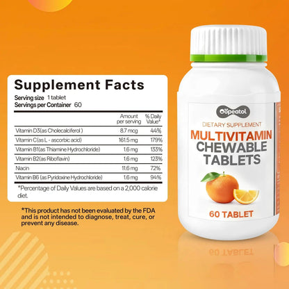 Oopeatol Multivitamin for Adults with Vitamin C, D3 & B Vitamins | Daily Increase Body Protection, Energy & Bone and Joint Equilibrium and Health | OopeatolBuy Supplements Australia