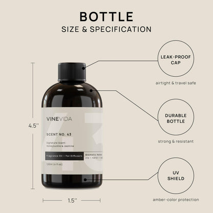 VINEVIDA [4 Fl Oz] Honeysuckle & Jasmine Fragrance Oil for Cold Air Diffusers, Essential Oils VINEVIDABuy Supplements Australia