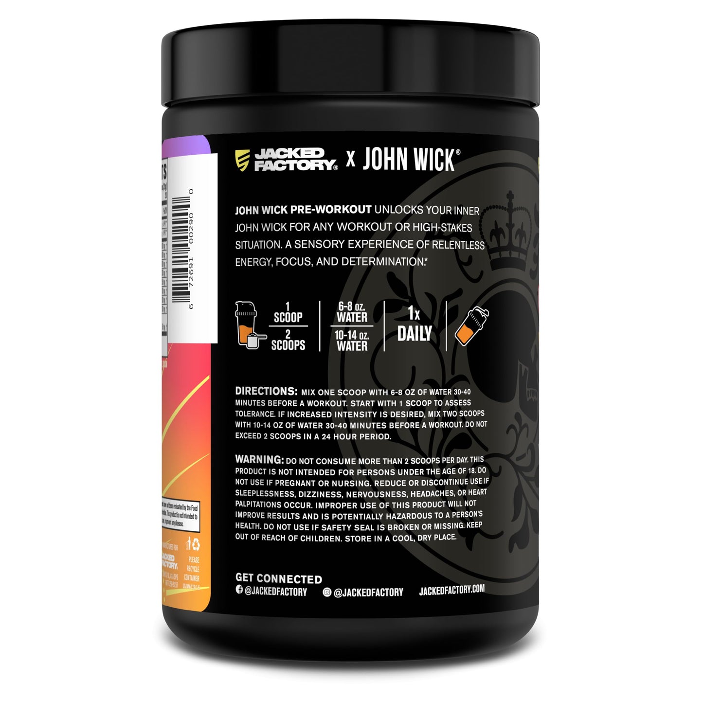 Jacked Factory X John Wick - Wick Mode Pre Workout Powder - Intense Energy, Battle-Ready Focus, Unstoppable Commitment, and Sheer Will