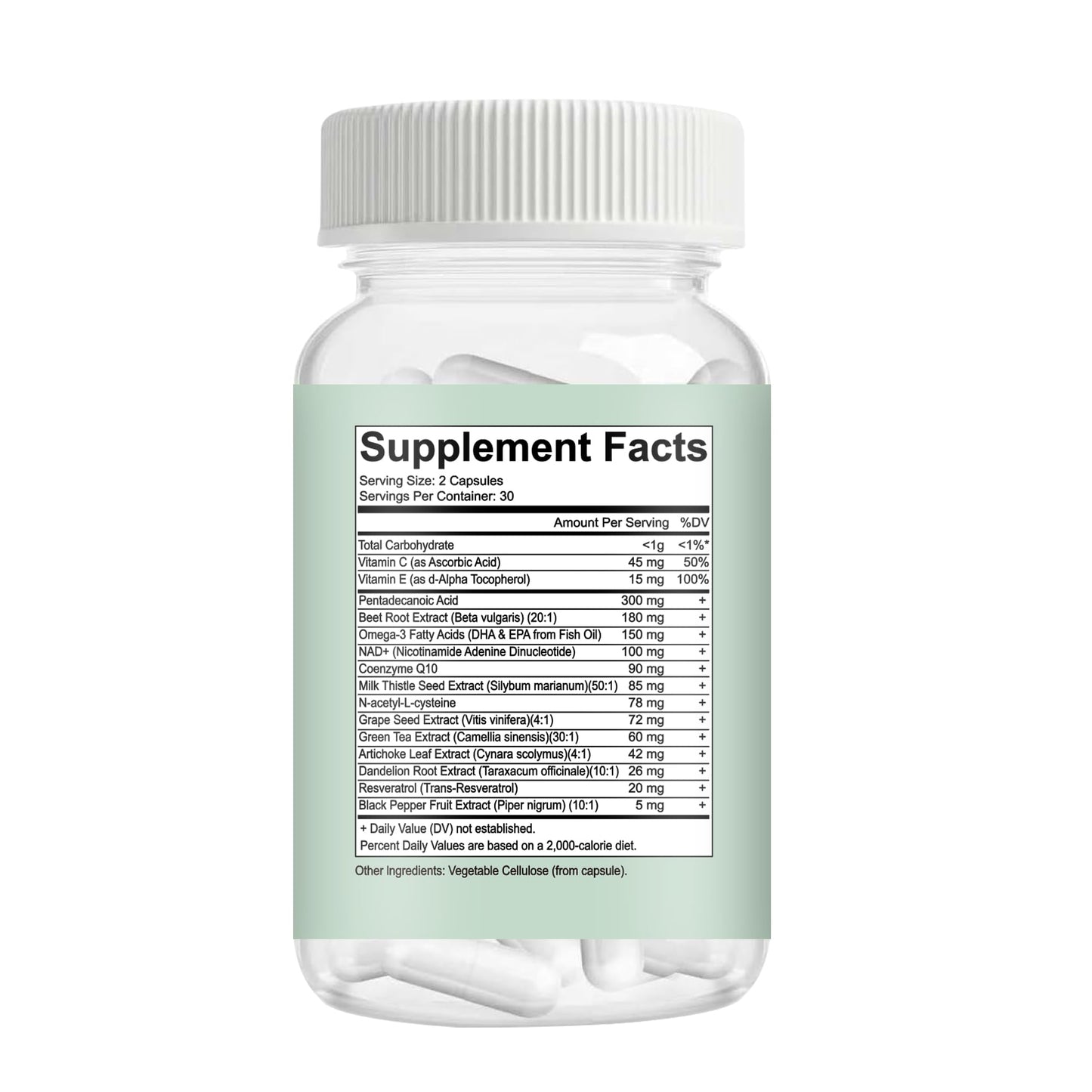C15:0 Pentadecanoic Acid Supplement with Omega-3, CoQ10, NAD+, Vitamins, Essential Acids for Longevity Supplement, Liver Health, Energy Support - 60 ct CAUDANBuy Supplements Australia