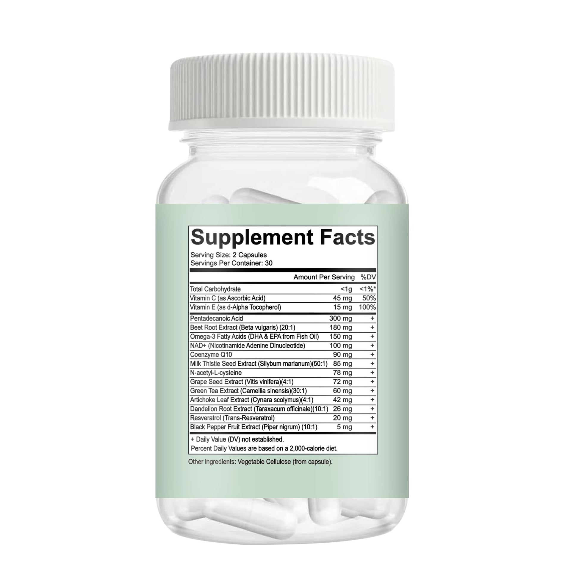 C15:0 Pentadecanoic Acid Supplement with Omega-3, CoQ10, NAD+, Vitamins, Essential Acids for Longevity Supplement, Liver Health, Energy Support - 60 ct CAUDANBuy Supplements Australia