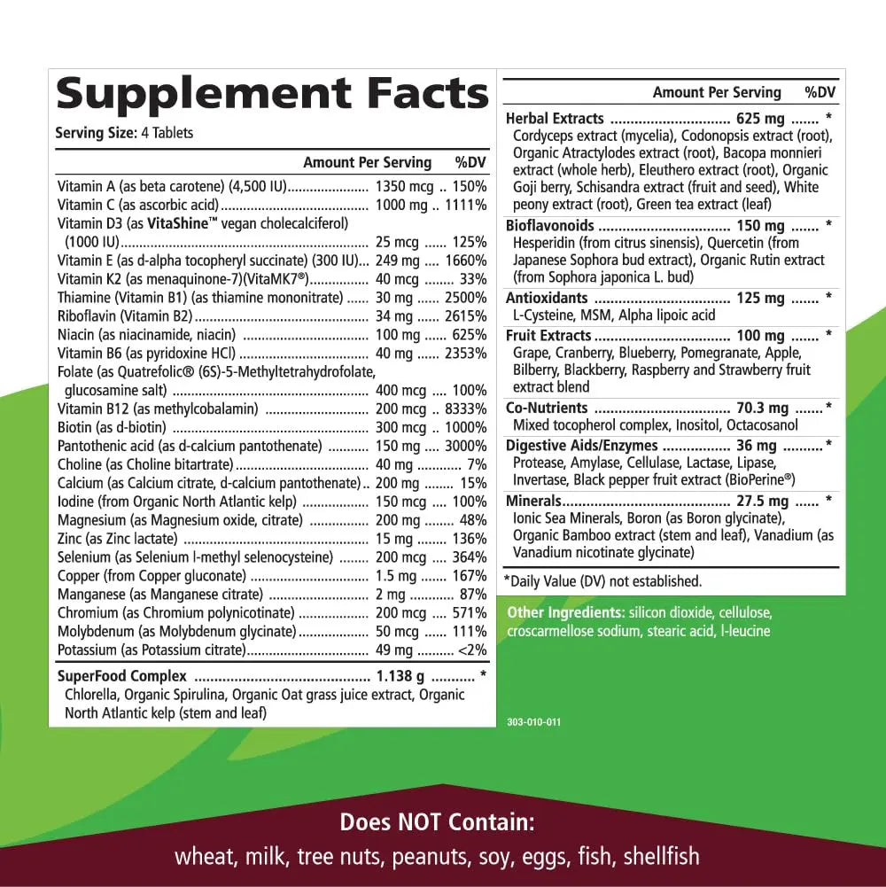 PURE ESSENCE LABS LifeEssence Multivitamin for Women and Men - Natural Herbal Supplement - Vitamin D, Vitamin D3, Vitamin B12 PURE ESSENCE LABS