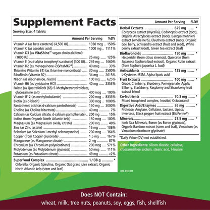 PURE ESSENCE LABS LifeEssence Multivitamin for Women and Men - Natural Herbal Supplement - Vitamin D, Vitamin D3, Vitamin B12 PURE ESSENCE LABS