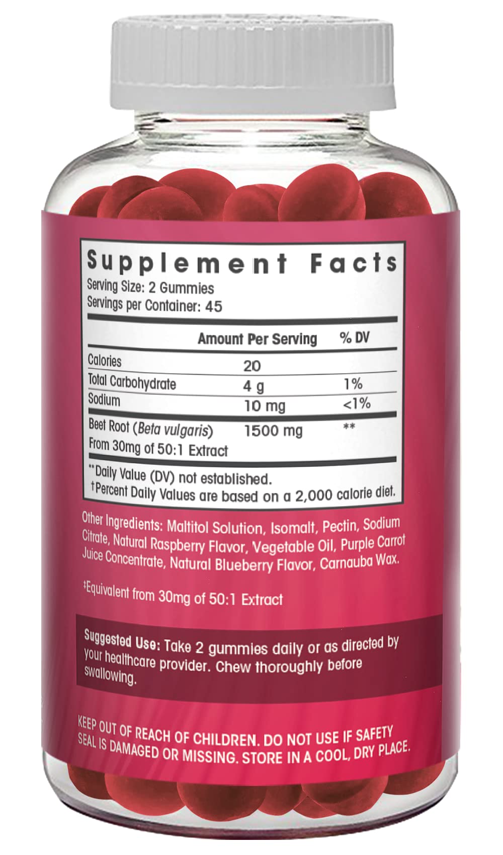 Sugar Free Nitric Oxide Beet Root Gummies (1500 mg)- Beet Root Chewables for Athletic Flamingo SupplementsBuy Supplements Australia