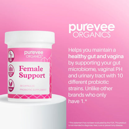 Purevee Organics Vaginal Probiotics for Women, 10 Essential Probiotic Strains, Vaginal + pH Balance Purevee OrganicsBuy Supplements Australia