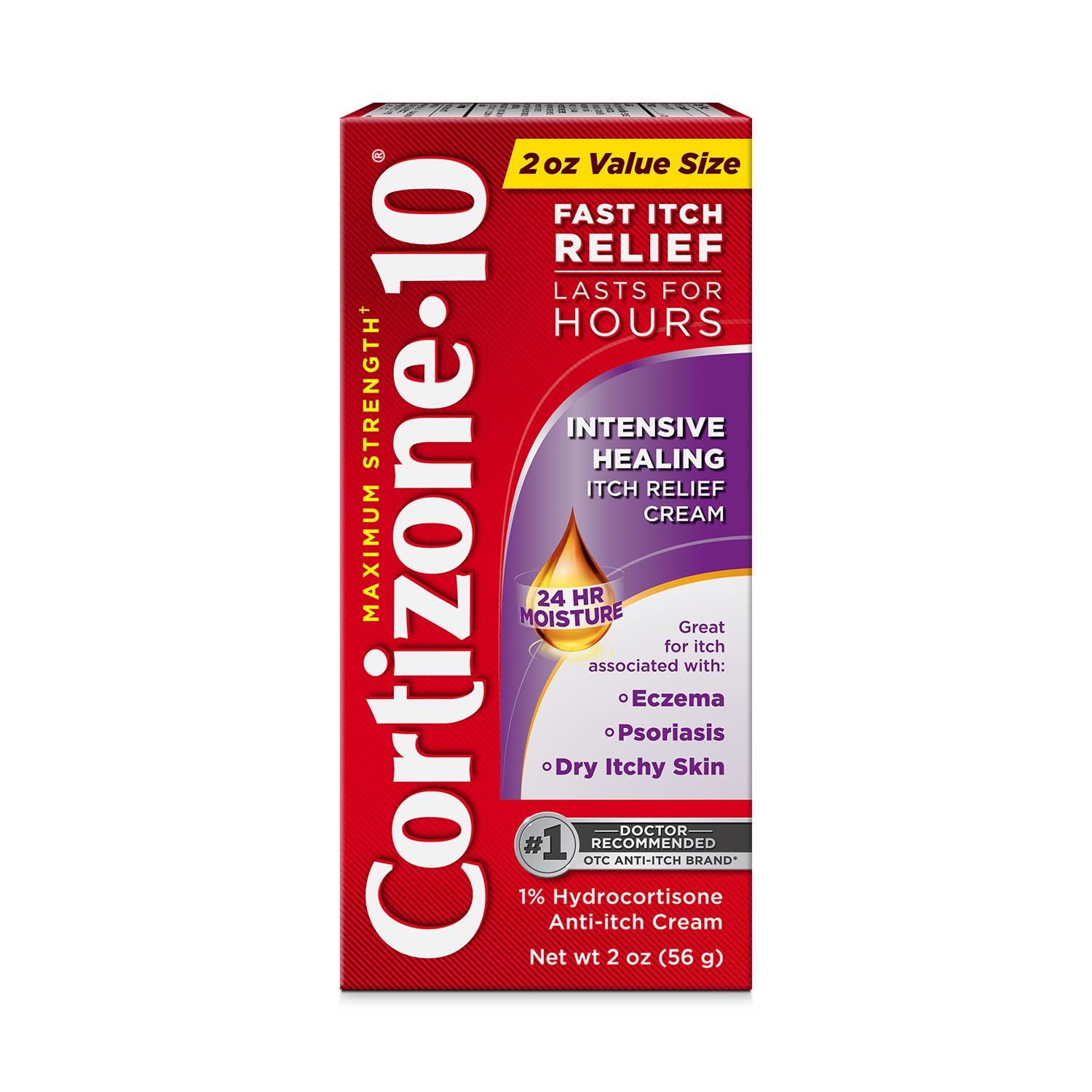 Cortizone-10 Maximum Strength Intensive Healing Itch Relief Cream, 1% Hydrocortisone, Fast-Acting, Anti-Itch Cream for Bug Bites, Rash, Eczema, Psoriasis, Poison Ivy, Oak, Sumac & More, 2 oz Cortizone 10Buy Supplements Australia