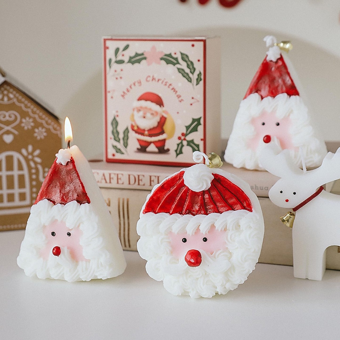 Christmas Cake Scented Candle,110G Handmade Aroma Soy Wax Santa Claus Decorative Candle T-shinBuy Supplements Australia
