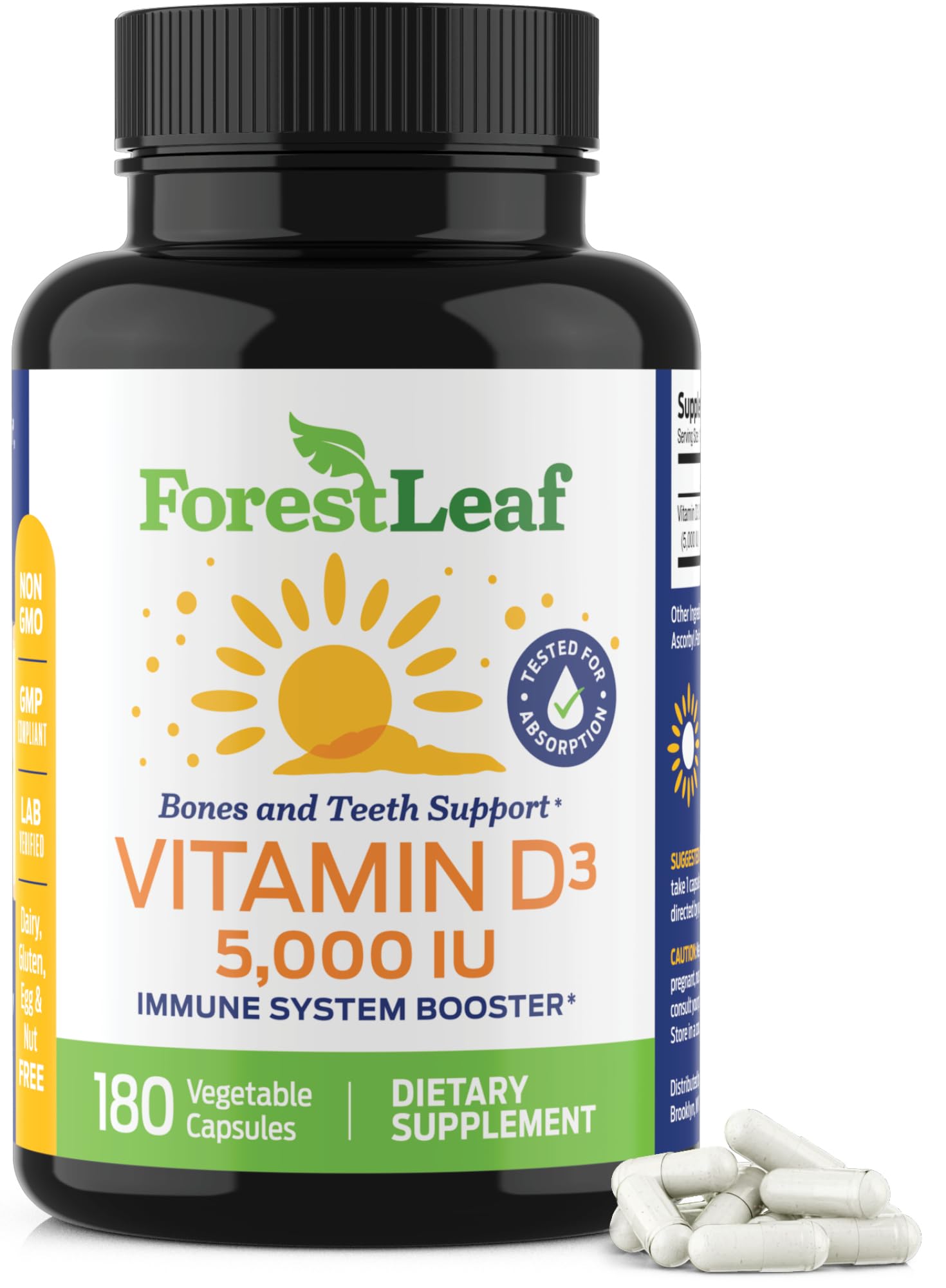 ForestLeaf - Vitamin D3 IU Weekly Supplement - Vitamin D Capsules