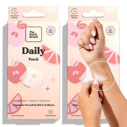 The Patch Brand Daily Support Patches | Natural Wellness Infused with Vitamin C, Zinc Citrate, Vitamin D, Ginko Biloba and Echinacea The Patch BrandBuy Supplements Australia