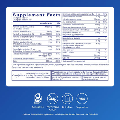 Pure Encapsulations O.N.E. Multivitamin - Once Daily Multivitamin with Antioxidant Complex Metafolin, CoQ10, and Lutein to Support Vision, Cognitive Function Pure EncapsulationsBuy Supplements Australia