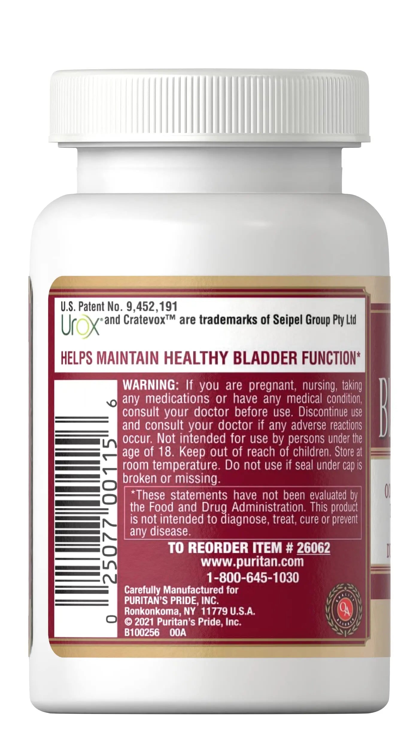 Puritan's Pride Bladder Assist Puritan's PrideBuy Supplements Australia