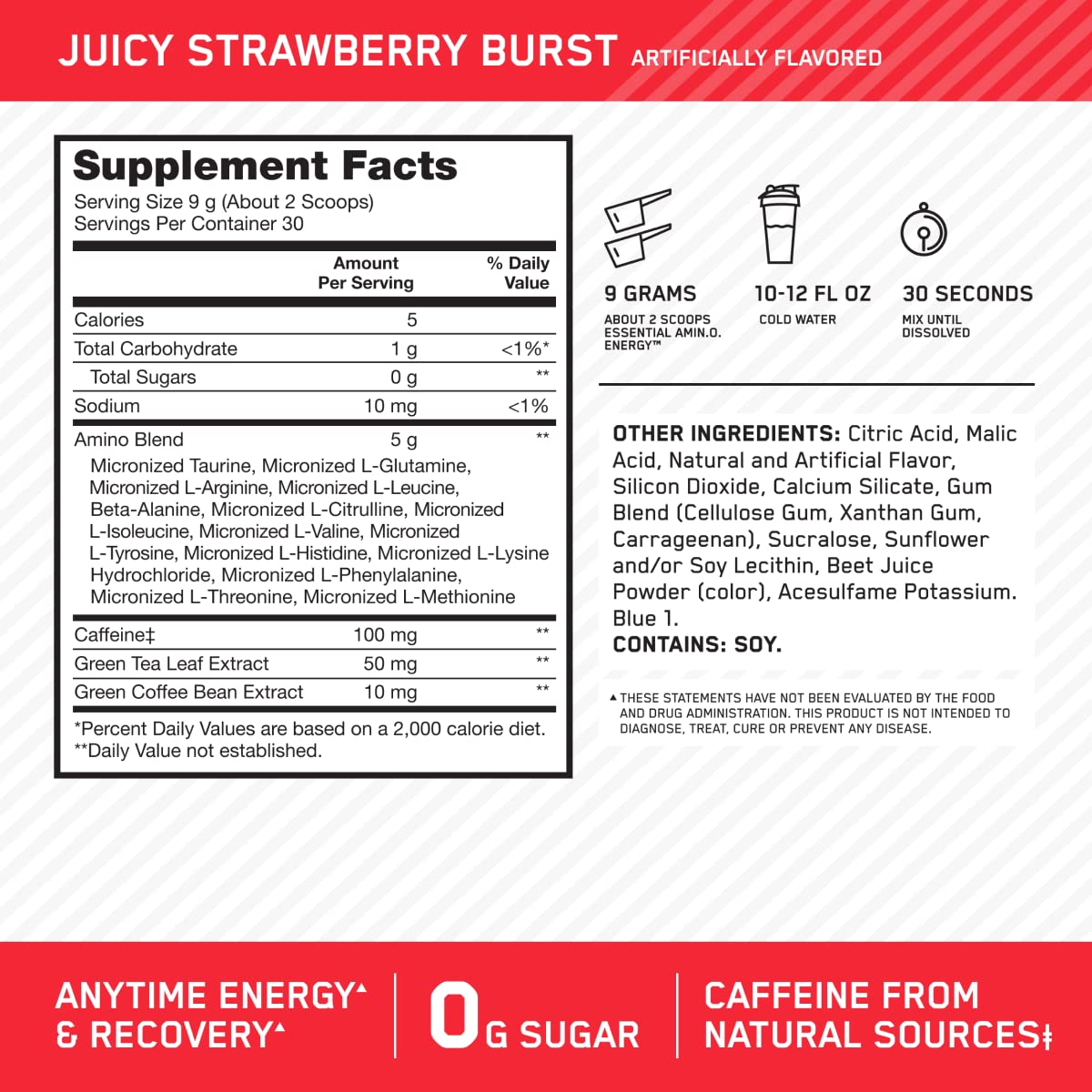 Optimum Nutrition Amino Energy - Pre Workout with Green Tea, BCAA, Amino Acids Optimum NutritionBuy Supplements Australia