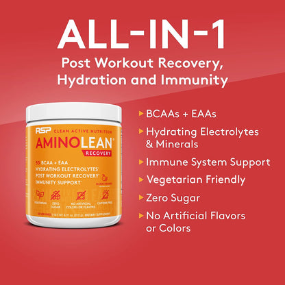 RSP AminoLean Recovery - Post Workout BCAAs Amino Acids Supplement + Electrolytes RSP NUTRITIONBuy Supplements Australia