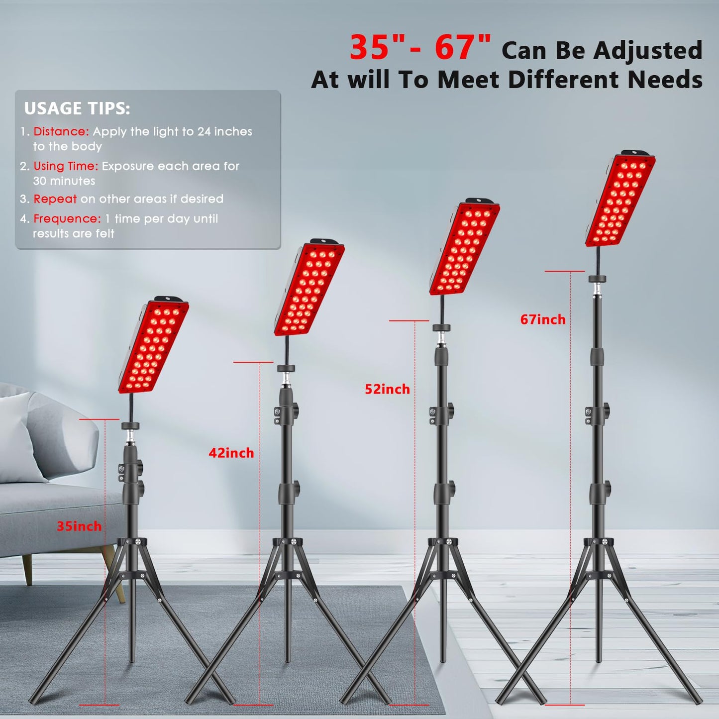 RUISQM Red Light Therapy Lamp, Infrared Light Therapy with Stand - 660nm Redlight & 850nm RUISQMBuy Supplements Australia