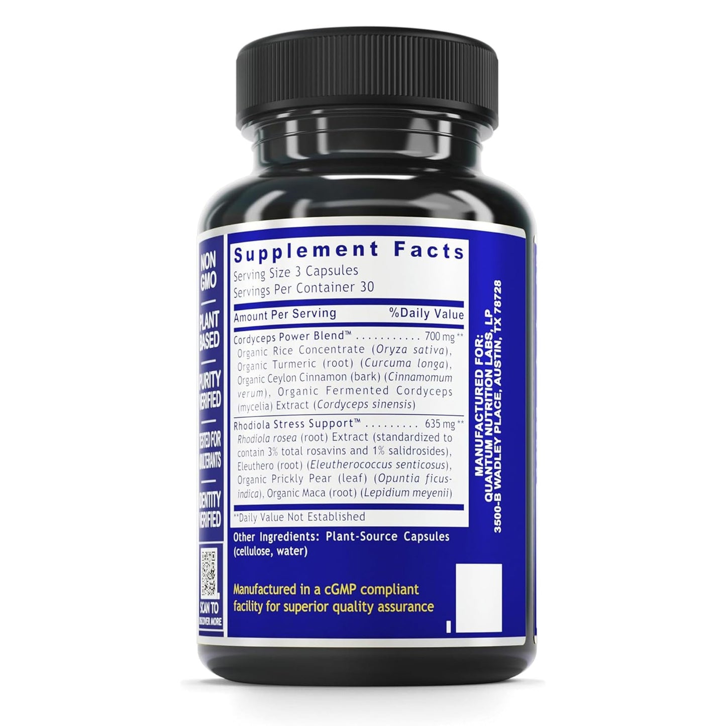 QNL Quantum Fatigue Support - Vegan Rhodiola Rosea Root Supplement, Organic Adaptogen Blend for Occasional Physical & Cognitive Stress - 90 Plant-Based Capsules Quantum NutritionBuy Supplements Australia