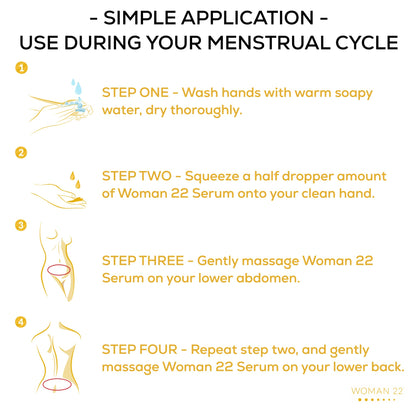Topical Soothing Serum for Difficult Periods, Cramps, Bloating & more. Apply Lower Abdomen Woman 22Buy Supplements Australia