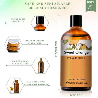 PHATOIL Sweet Orange Essential Oil 100ML, Pure Premium Grade Sweet Orange Essential PHATOILBuy Supplements Australia