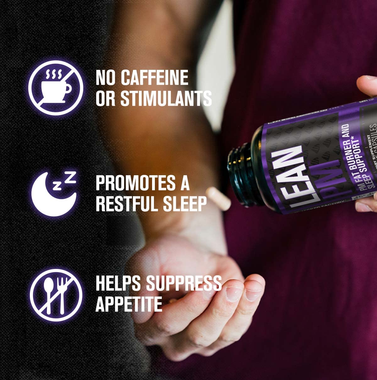 Jacked Factory Lean PM Night Time Fat Burner, Sleep Aid Supplement, & Appetite Suppressant Jacked FactoryBuy Supplements Australia