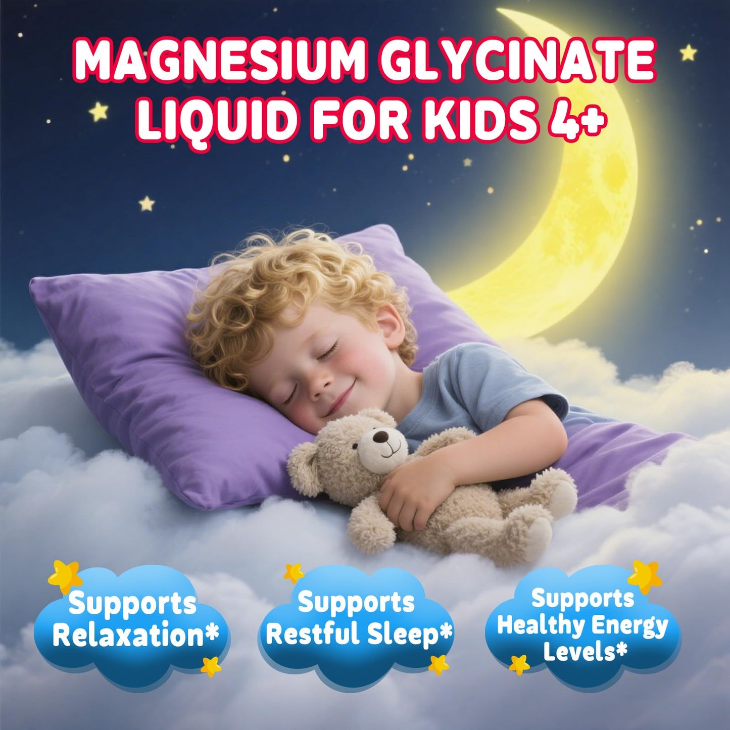 Kids Magnesium Glycinate Liquid Drops‌ – with L-Theanine, Omega-3, Vitamins B6 & D3, Zinc & Calcium – for Sleep Support, Relaxation, Focus & Brain, Bones – Strawberry Flavor, 2 Fl Oz GZ HAOYUANBuy Supplements Australia