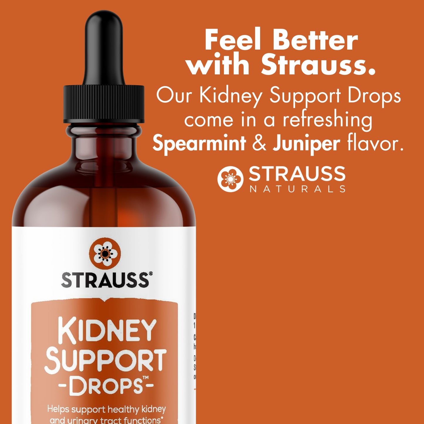Strauss Naturals Kidney Support Drops – Herbal Kidney Support Supplement for Men and Women – Helps with Kidney Health and Urinary Tract Function – Vegan & Non-GMO – Spearmint Flavored – 100 ml Bottle Strauss HeartdropsBuy Supplements Australia