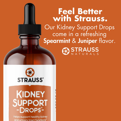 Strauss Naturals Kidney Support Drops – Herbal Kidney Support Supplement for Men and Women – Helps with Kidney Health and Urinary Tract Function – Vegan & Non-GMO – Spearmint Flavored – 100 ml Bottle Strauss HeartdropsBuy Supplements Australia