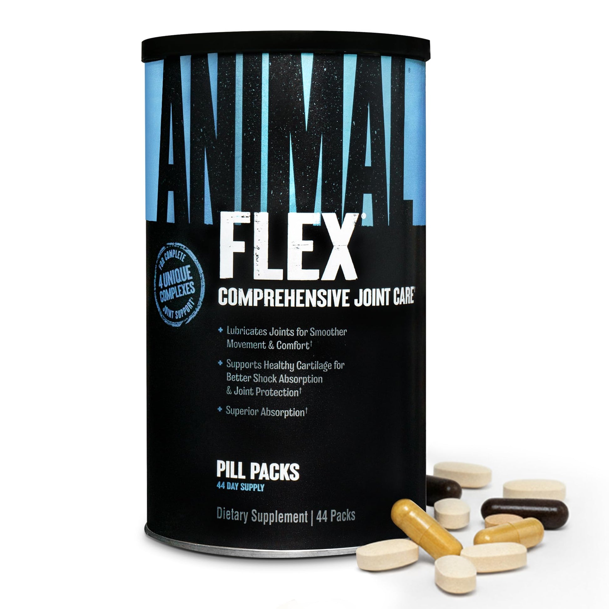 Animal Flex - Glucosamine Chondroitin Joint Supplement for Women and Men Discomfort with Turmeric, MSM, Boswellia for Cartilage, Joint Health, Muscles, Back, Knees, Shoulder, and Hip, 44 Packs AnimalBuy Supplements Australia