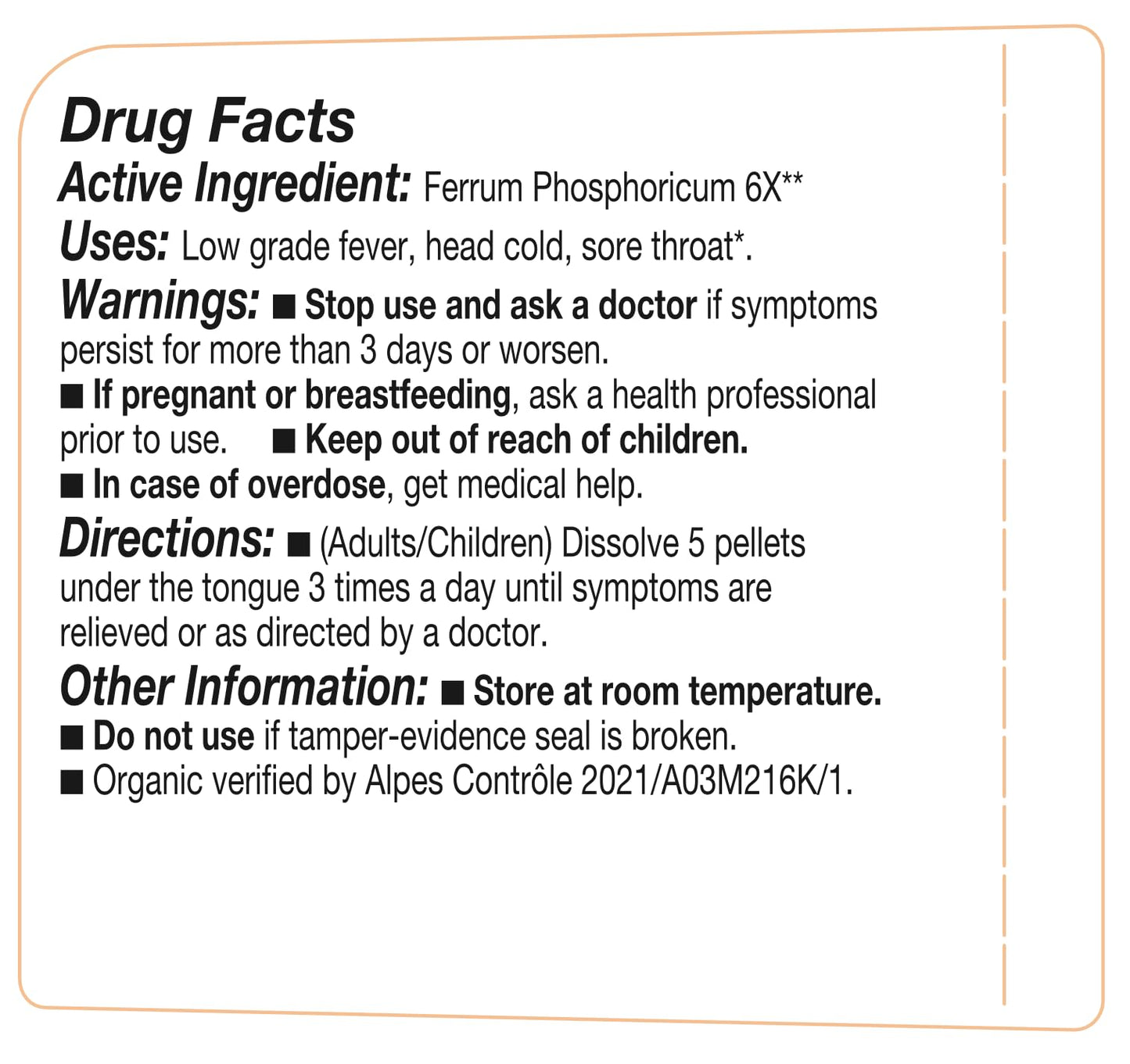 Ferrum Phosphoricum- OLLOIS - Organic & Vegan, Kosher Certified, Cell Salt #4 (Approx. 80 pellets) OLLOÏSBuy Supplements Australia