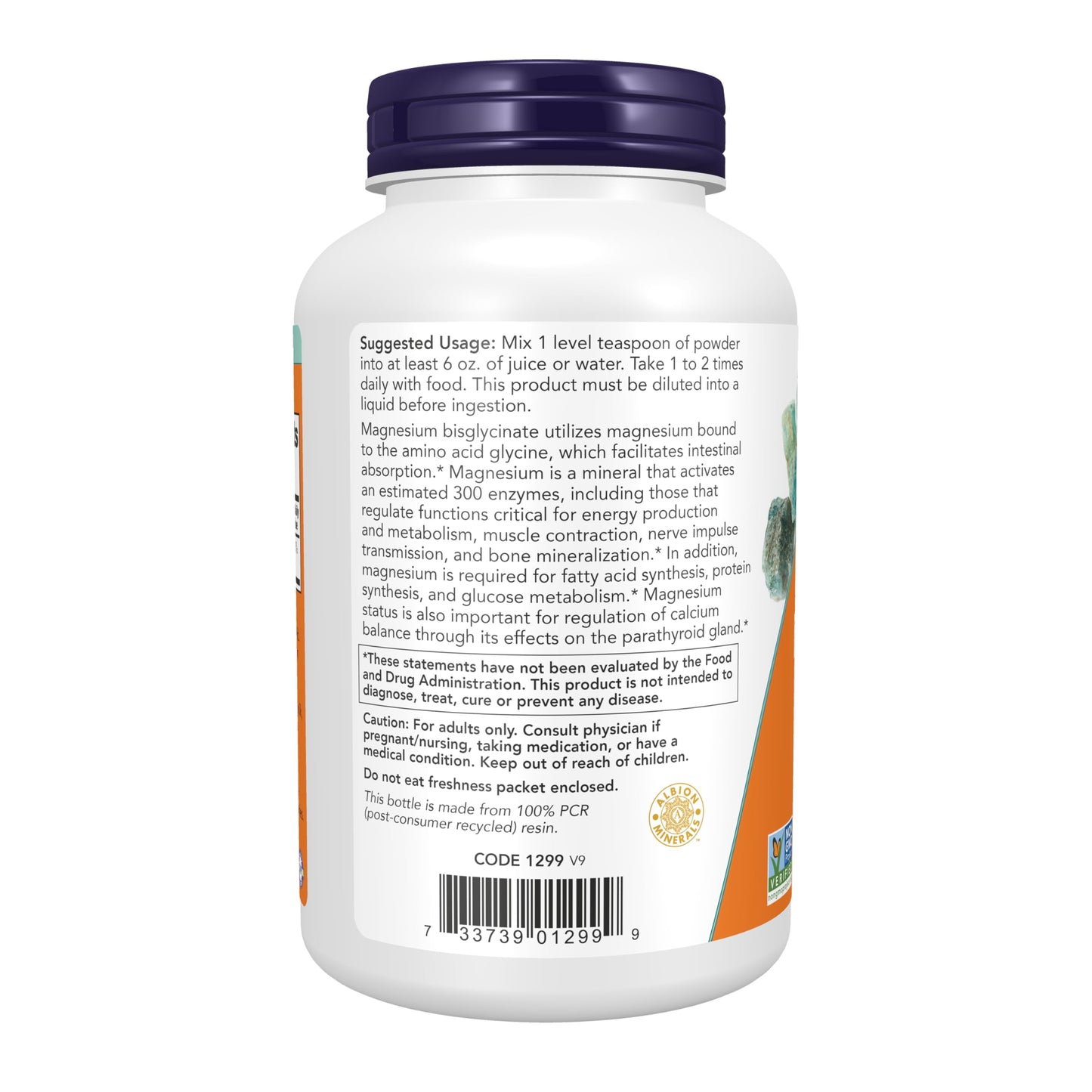 NOW Foods Supplements, Magnesium Bisglycinate Powder, Enzyme Function*, Nervous System Support*, 8-Ounce NOW FoodsBuy Supplements Australia