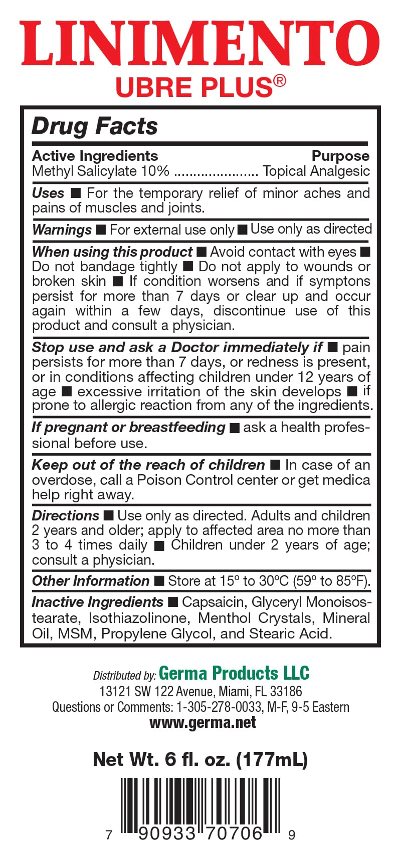 Germa Liniment Udder Plus. Natural Topical Analgesic Ointment. Relief for Pain and Aches in Joints and Back. With Chile Extract. 6 oz. Pack of 3 GermaBuy Supplements Australia