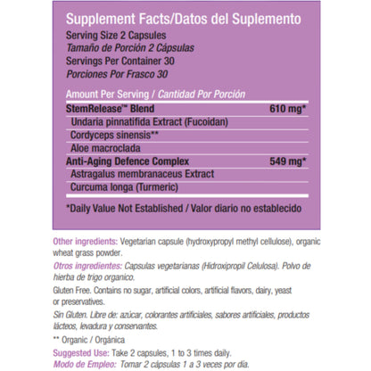 Stemtech Stemrelease3™ Cutting-Edge Stem Cell Nutrition for Natural Renewal and Youthful Vitality, Exclusive Blend for Enhanced Telomere Health 60 Capsules (3 Pack) StemTechBuy Supplements Australia
