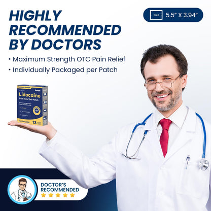 Sumifun 4% Lidocaine Patches Maximum Strength - 13 Count Pain Relieving Gel Patch for Muscle Soreness, Back Ache, Knee, Neck & Joint Pains - Topical Analgesic (Large, Count, 13) SumifunBuy Supplements Australia