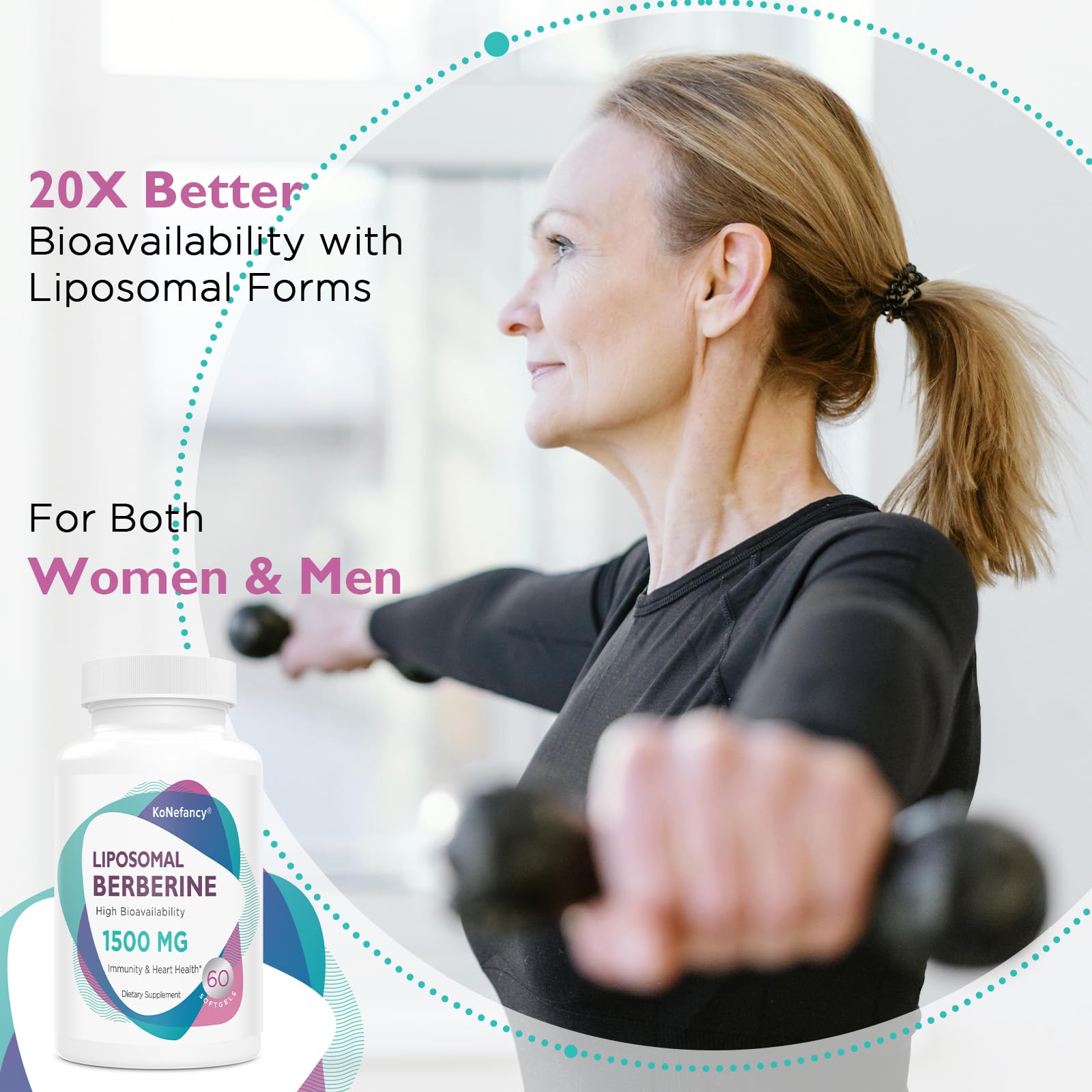 Liposomal Berberine Supplement 1500mg - High Bioavailability Berberine HCL Capsules KoNefancyBuy Supplements Australia