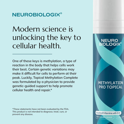Neurobiologix Methylation Pro Topical for Men and Women, Bioactive B Vitamin Cream with Methylfolate, B6, B12, D3 & K1, Supports Cellular Energy NeurobiologixBuy Supplements Australia