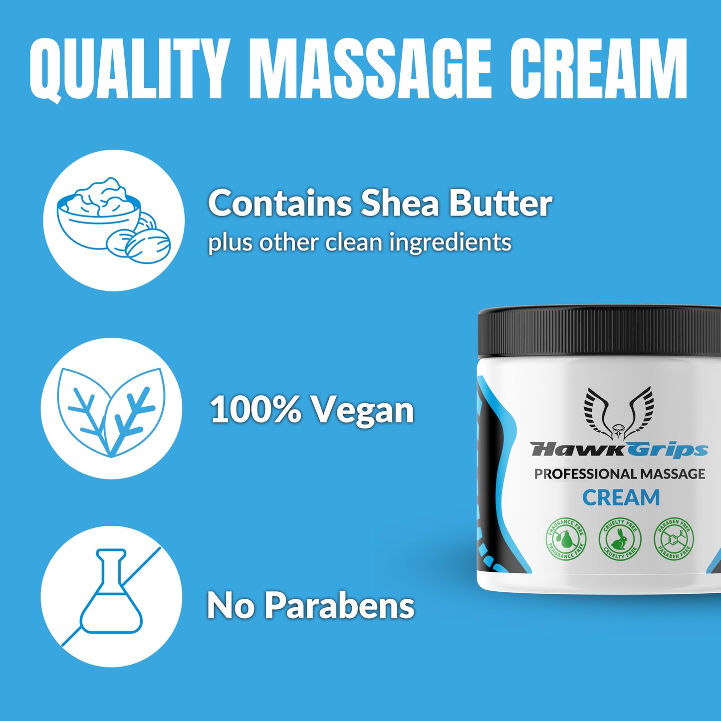 HawkGrips 8oz Massage Emollient and 8oz Massage Cream Bundle, Unscented, IASTM Massage, Cupping Therapy, Whole Body Muscle Cream, Deep Tissue Professional Massage Therapy HawkGripsBuy Supplements Australia