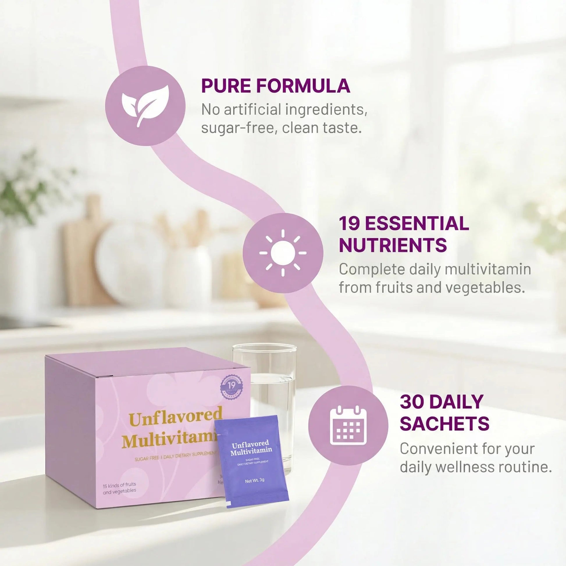 Unflavored Vitamin Powder, Multivitamin Powder Supplement with 19 Vitamins & Minerals + 15 Fruit & Veggie Blend, Supports Healthy Growth PRCYZO