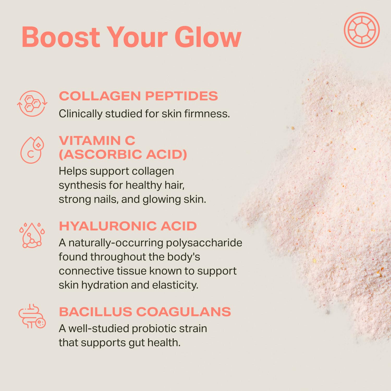 Proper, The Corals Daily Glow Beauty Blend - Nutrient Dense Superfood Powder with Collagen Peptides, Hyaluronic Acid Powder, Vitamin C, and MSM. Hair, Skin, Nail Vitamin Supplement for Women & Men ProperBuy Supplements Australia